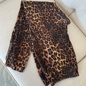 IMAN Leopard Print Leggings with Ankle Zippers